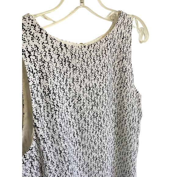 Vince Camuto White Black Scattered Dot Swing Hi-Lo Sleeveless Tank Top XS - Picture 3 of 11